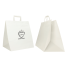 BOLSA DE CAJA DE KRAFT BLANCA CON ASAS PLANAS