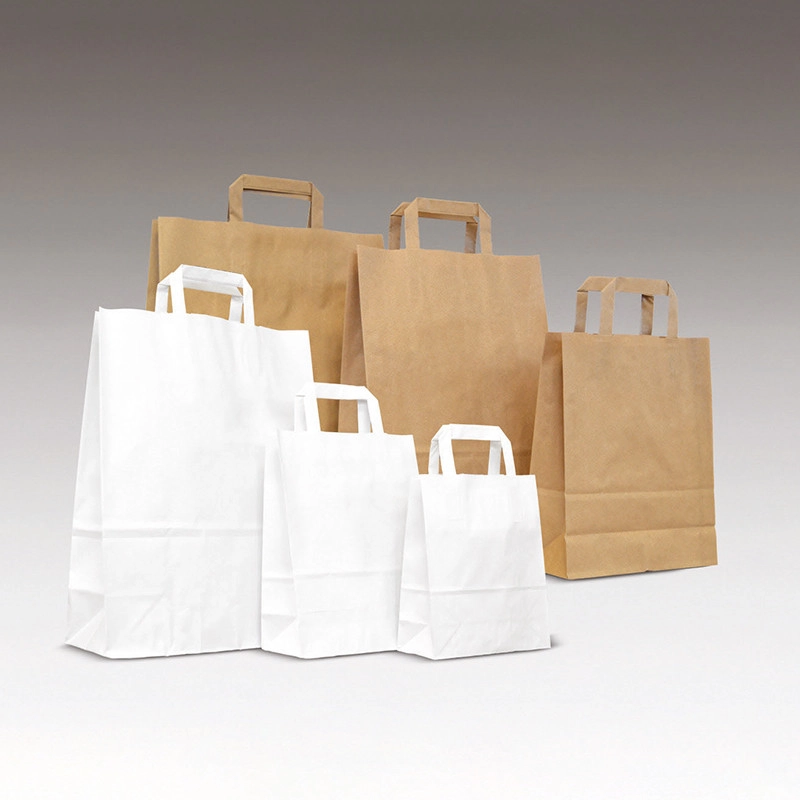 WITTE KRAFT BOX TAS MET PLATTE HANDVATTEN WITTE KRAFT BOX TAS MET PLATTE HANDVATTEN