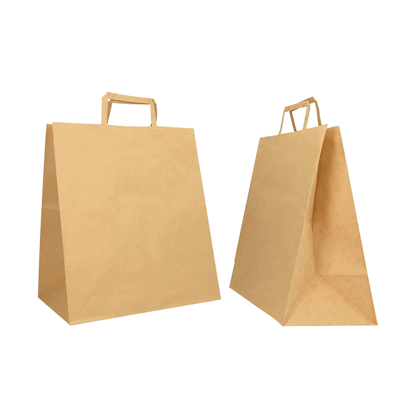 NATUUR KRAFT BOX TAS MET PLATTE HANDVATTEN NATUUR KRAFT BOX TAS MET PLATTE HANDVATTEN
