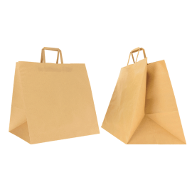BOLSA BOX CON ASAS PLANAS KRAFT NATURAL