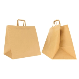 BOLSA BOX CON ASAS PLANAS KRAFT NATURAL