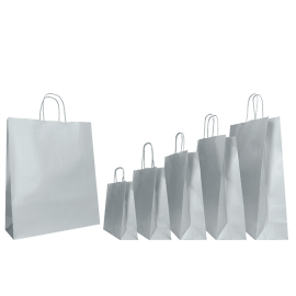 BOLSA DE PAPEL SAFARI DE COLORES CON ASAS TORCIDAS