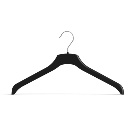 Cintres anti-plis | Épaules antidérapantes et crochet chromé | Noir | Taille 38-45 cm