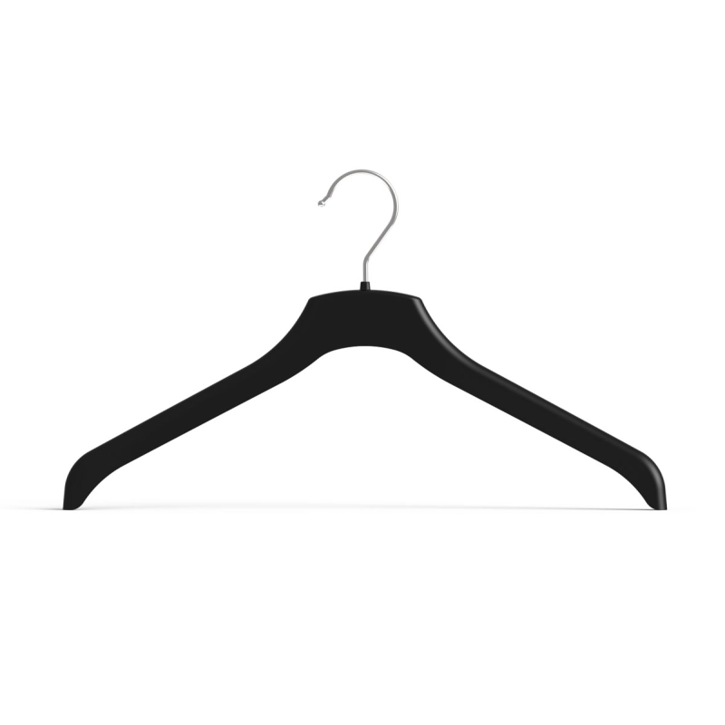 Premium Anti-Wrinkle Plastic Top Hangers | Non-Slip Shoulders & Chrome Hook | Black - 38-45cm - Hangers - Centuryprint