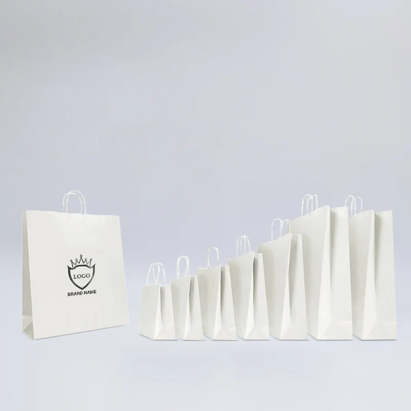 SAC SAFARI KRAFT BLANC AVEC IMPRESSION - Sac papier personnalisé Safari - Centuryprint