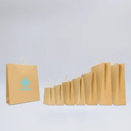 BOLSA SAFARI DE KRAFT NATURAL CON ASAS RETORCIDAS