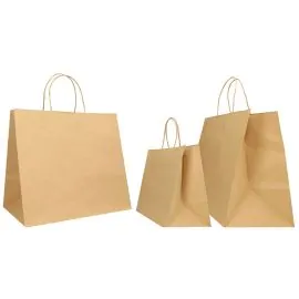 SAC PAPIER SAFARI COLORÉ AVEC POIGNÉES TORSADÉES