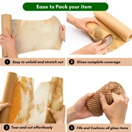 PAPIER CADEAU NID D'ABEILLES