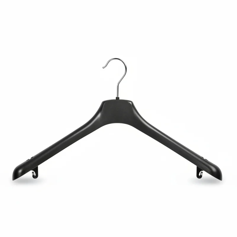 Hochwertiger Kleiderbügel mit rutschfester Oberfläche und 360° drehbarem Haken | Schwarz | Größen: 42 cm, 45 cm, 49 cm - Zuhause - Centuryprint