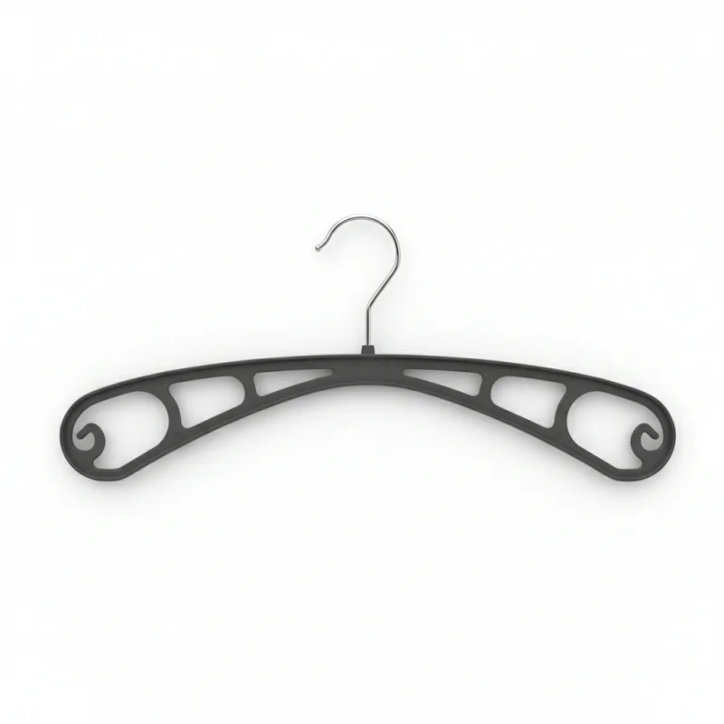 Perchas sostenibles | Diseño contorneado, muescas antideslizantes y gancho giratorio | Negras | S38 - percha - Centuryprint