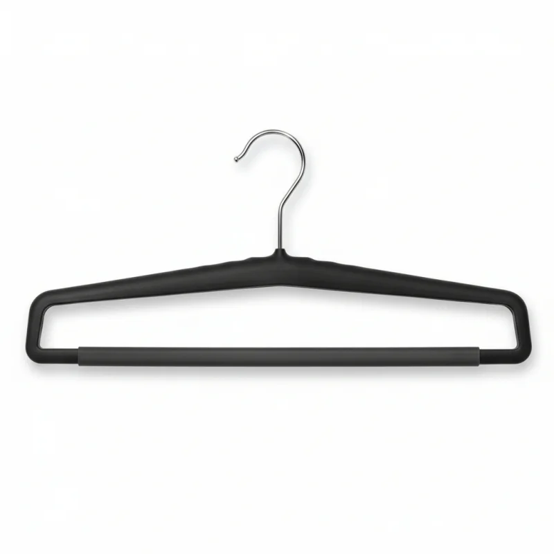 Commercial Plastic Rectangular Top Hangers | Anti-Slip Pant Bars | Black | 37 CM - Hangers - Centuryprint