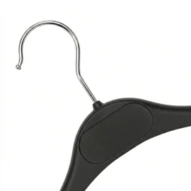 Premium Plastic Hanger | Chrome Swivel Hook | Non-Slip Contoured No...