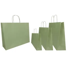 PAPIEREN ZAK MET GEDRAAIDE HANDVATEN | 36x12x31