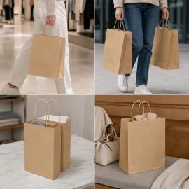 SAC EN PAPIER À POIGNÉES TORSADEES | 30 x 22 x 10 cm |IMPRESIÓN COM...
